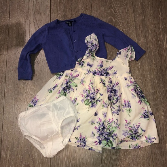 girls purple floral dress